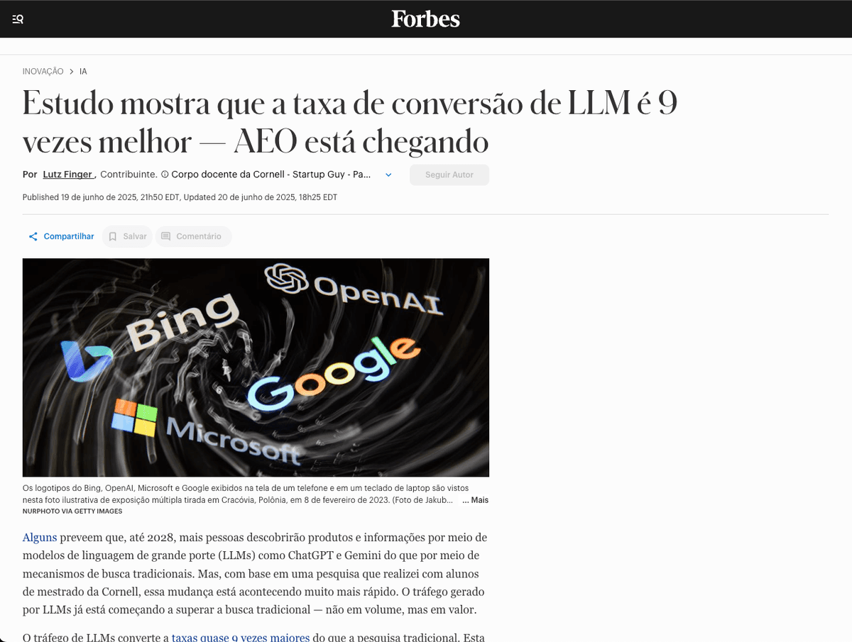 Gráfico ilustrando o aumento de conversão